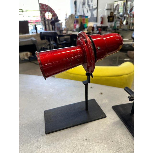 Industrial Collection of Mid 20th Century Mounted Vintage Car Horns - Set of 3 For Sale - Image 3 of 12