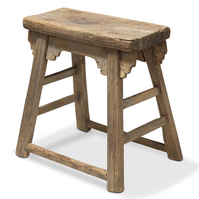 Chinese Rustic Elm Stool, 1800s For Sale - Image 5 of 5