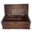 Wood Antique Wood Box Dark Rustic Brown Diamond Design With Round Medallion For Sale - Image 7 of 18