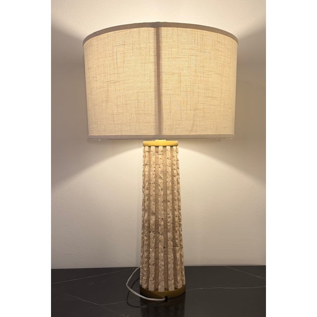 Contemporary Travertine “Quarry” Lamp From Studio a by Global Views For Sale - Image 3 of 10