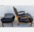 Chateau Dax French Provincial Black Top Grain Leather Lounge Chair & Ottoman For Sale - Image 4 of 10