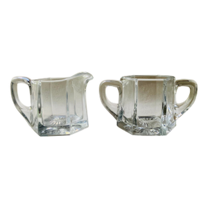 1930s Heisey Glass Art Deco Sugar & Creamer Set