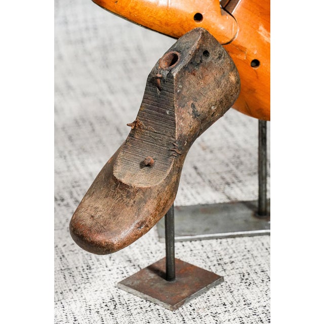 1950s Set of (4) Antique Wood Shoe Molds Cobbler Repurposed Upcycle Decorative Sculptures Industrial Modern Home Decor Display Prop For Sale - Image 5 of 10