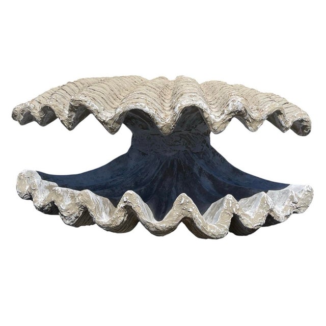 Monumental Resin Giant Clam Shell Garden Statue & Planter Accent For Sale In West Palm - Image 6 of 12