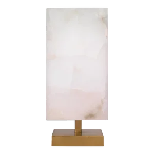 Jamie Young Ghost Axis Table Lamp in Brass, Alabaster Shade