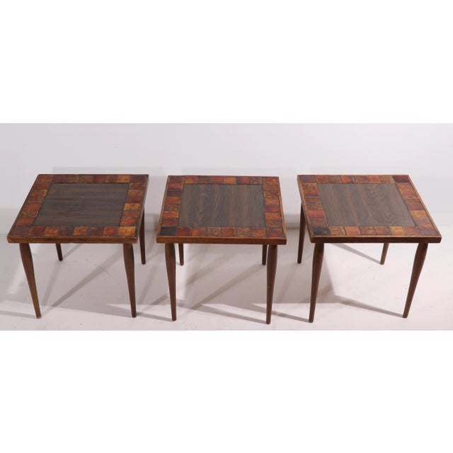 Mid Century Tile Top Stacking Tables For Sale - Image 9 of 13