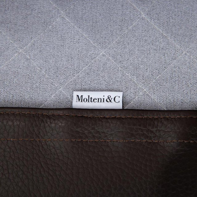 Brown Brown Leather Hi-Cove Swivel Armchairs by Molteni&C, Set of 2 For Sale - Image 8 of 13