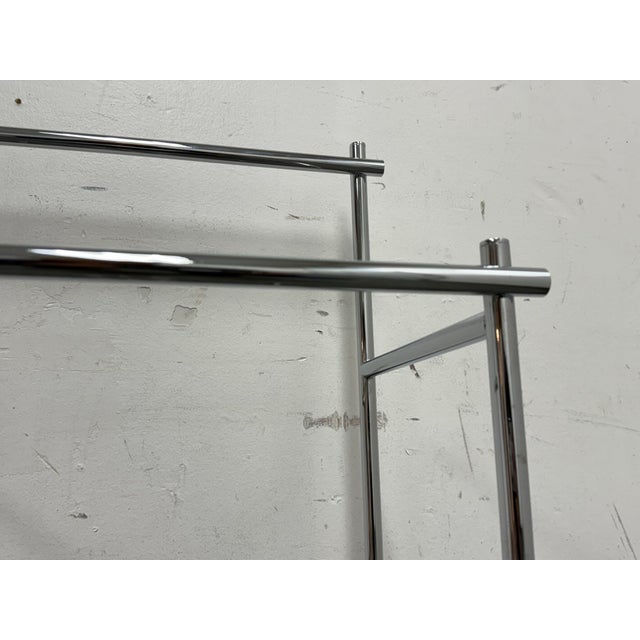 Chrome West Elm Modern Overhang Freestanding Towel Rack For Sale - Image 8 of 12