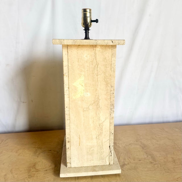 1980s Vintage Travertine Table Lamp For Sale - Image 5 of 9