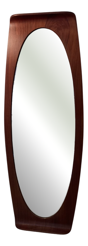 Curved Wood Mirror by Campo E Graffi for Home, 1960s
