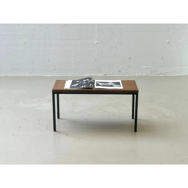 Vintage Minimalist Table in Wood Veneer with Steel Frame, 1980s For Sale - Image 16 of 16