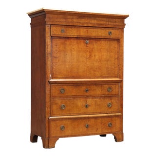 Biedermeier Secretary in Lemonwood and Ebony For Sale