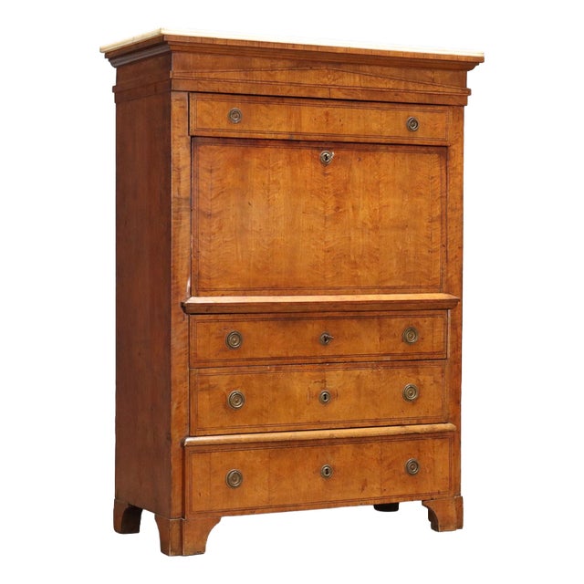 Biedermeier Secretary in Lemonwood and Ebony For Sale