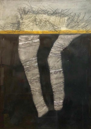Ramon Carulla, Cuban Art Abstract Oil Painting Latin American 1970's Abstraction String Series, 1977