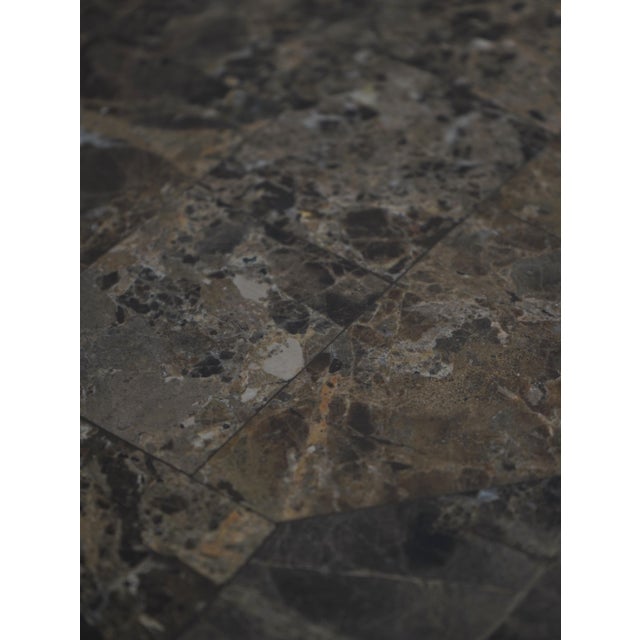 Stone Maitland Smith Marble Top 1 Leg French Style Wall Table For Sale - Image 7 of 12