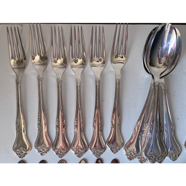 1960's Danish Cohr 'Alta' Silver-Plated Flatware-Service 12-Storage Box For Sale - Image 4 of 9