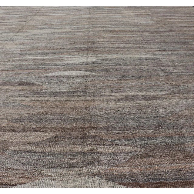 2020s Hand-Woven Kilim Rug by Keivan Woven Arts, Gray Diamond Design 8'8 X 12'7 For Sale - Image 5 of 13