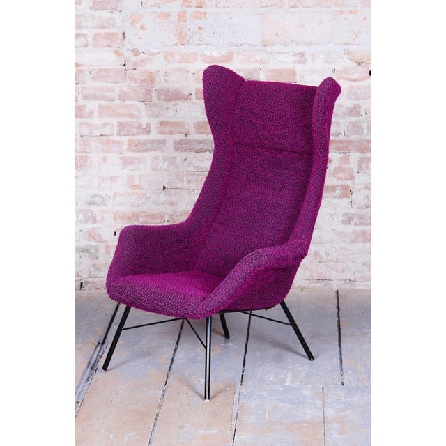 Mid-Century Wingchair in Plastic Fiber from Miroslav Navratil, Czech, 1950s For Sale - Image 3 of 12