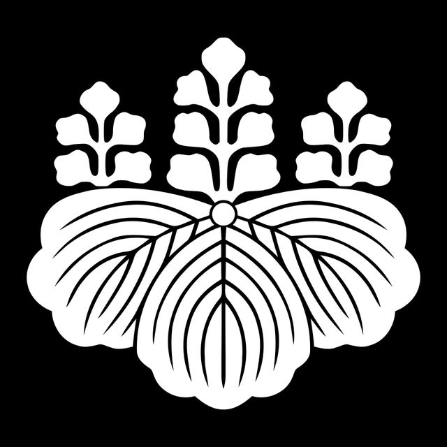 Black Antique Wall Display Japanese Silk Kimono Former Imperial Ka-Mons Paulownia For Sale - Image 8 of 14