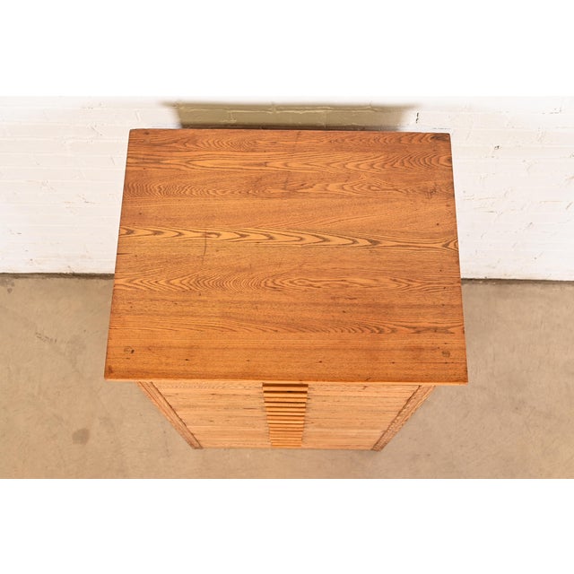 Brown Antique Arts & Crafts Oak 16-Drawer Architect's Blueprint Flat File Cabinet, Circa 1900 For Sale - Image 8 of 11