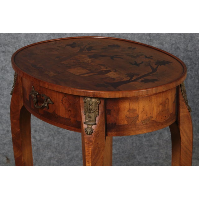 Antique Louis XV Style Side Tables with Chinoiserie Inlay, 1920s, Set of 2 For Sale - Image 13 of 18