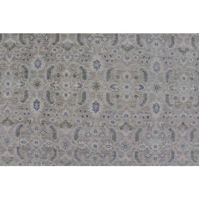 Keivan Woven Arts Square Modern Oushak on Light Cream Background 11'10 X 12'2 For Sale In Atlanta - Image 6 of 11