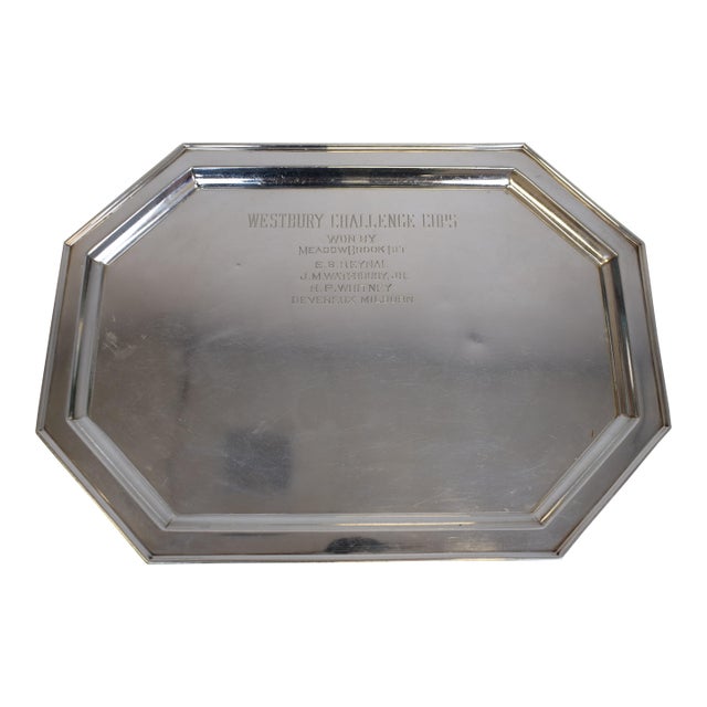 Harry Payne Whitney Sterling Silver Octagonal 1906 Polo Trophy Tray Engraved Westbury Challenge Cups Won by Meadow Brook For Sale