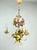 Vintage French Metal Flower Bouquet Three-Arm Chandelier, 1950s For Sale - Image 4 of 16