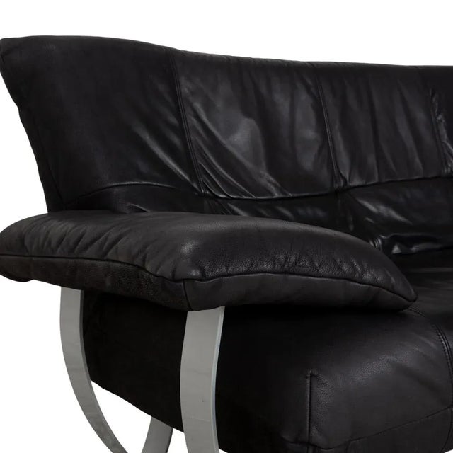 Black Leather 2-Seater Sofa from Musterring For Sale - Image 5 of 14