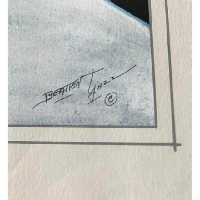 Mid 20th Century “Deer in Winter” Offset Lithograph by Beatien Yazz For Sale - Image 4 of 4