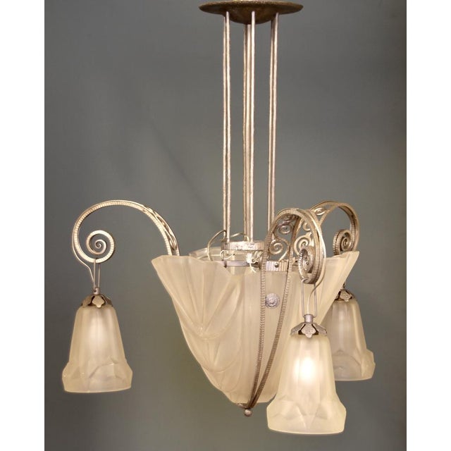 French Art Deco Pendant Lamp by David Gueron for Verrerie Dart Degué, 1920s For Sale - Image 16 of 16