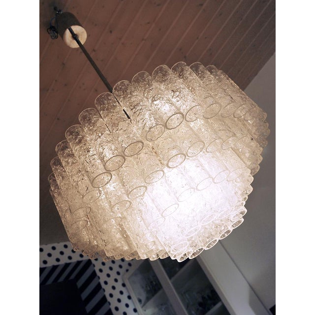 German Cascading Doria 20 Murano Chandelier with Iced Glass Tubes, 1960s For Sale - Image 4 of 10