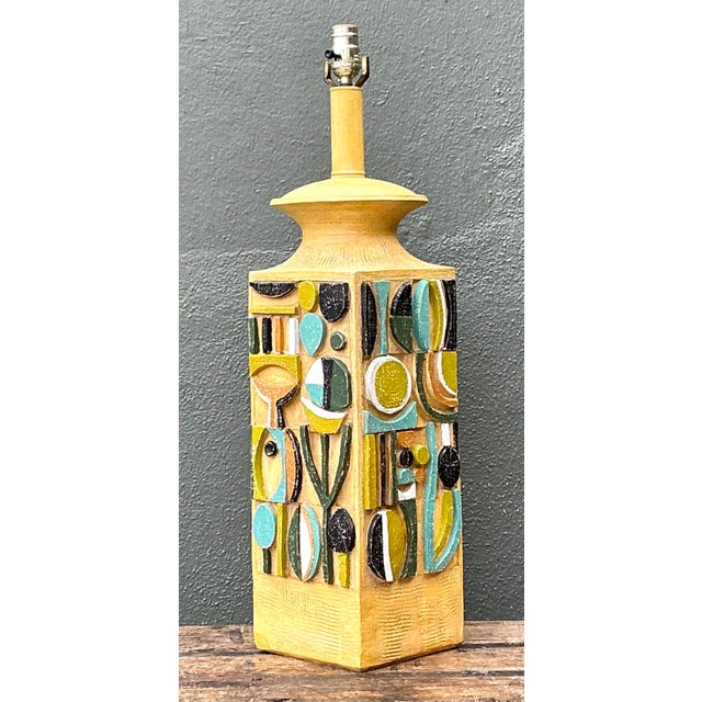 Vintage Mid-Century Modern Abstract Ceramic Table Lamp For Sale - Image 12 of 12