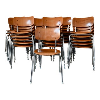 Vintage Industrial Chrome Tubular Chairs, Set of 20 For Sale