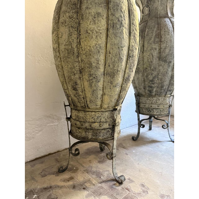 Ornamental Copper Amphora Vases, 20th Century, Set of 2 For Sale - Image 16 of 18