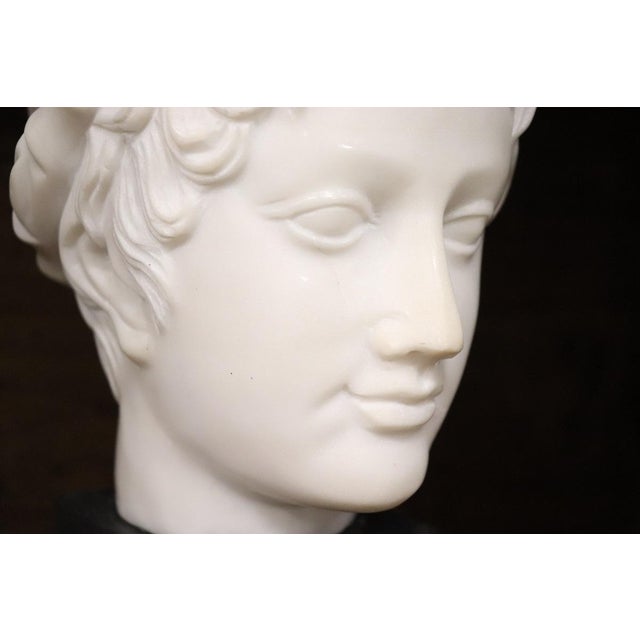 Head of a Young Bacchus, 20th Century, White Marble Sculpture For Sale - Image 11 of 12