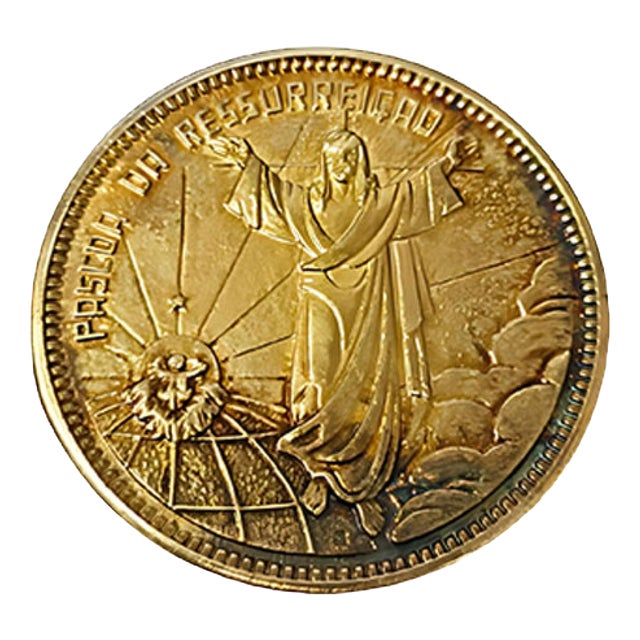 Easter Commemorative Silver Gilt Coin For Sale