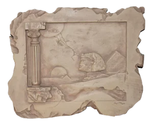 Veldon Simpson Egyptian Style "Gray Wind" Artist Signed Sculpture Wall Art Decor