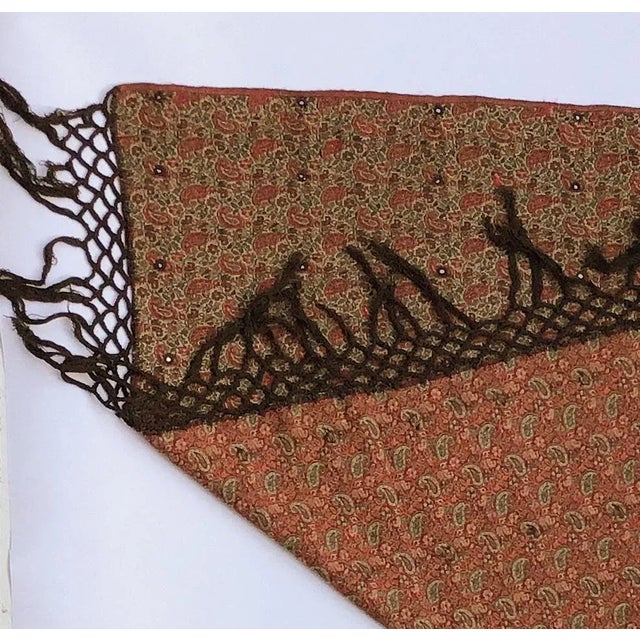 Hand Loomed African Sequined Paisley Table or Chair Throw For Sale - Image 12 of 13