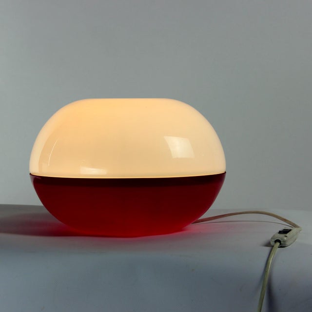 Large Opaline Glass Table Lamp, Former Czechoslovakia, 1960s For Sale - Image 11 of 11
