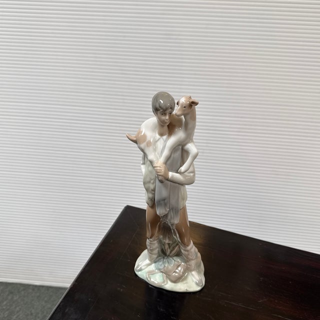 Fulgencio García for Lladró Shepherd Boy With Goat Porcelain Figurine, Signed For Sale - Image 11 of 12