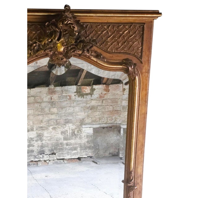 Antique Overmantle Gilt Wall Mirror, 1890s For Sale - Image 5 of 8