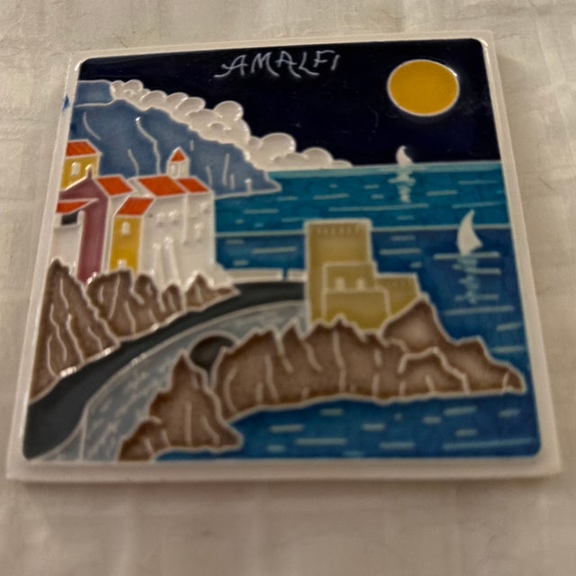 Blue Amalfi Coast Plate For Sale - Image 8 of 11