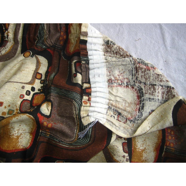Pair of French Mid-Century Modern 1970 Pair of Curtains -Drapes For Sale - Image 11 of 13