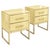 Gold Butter Yellow Murano Glass Nightstands with Brass Loop Bases from Justfurnituress SRL, Set of 2 For Sale - Image 8 of 8