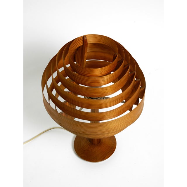Hans-Agne Jakobsson Pine Veneer Lamella Table Lamp by Hans Agne Jakobsson, Ab Ellysett - Markaryd, Sweden, 1960s For Sale - Image 4 of 18
