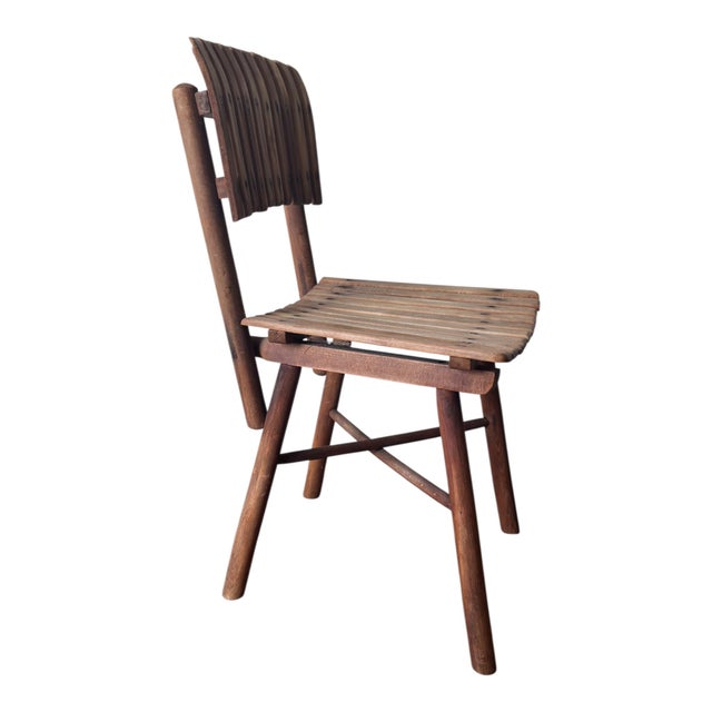 Mid-Century Yugoslavian Slatted Beech Chair, 1950s For Sale - Image 4 of 8