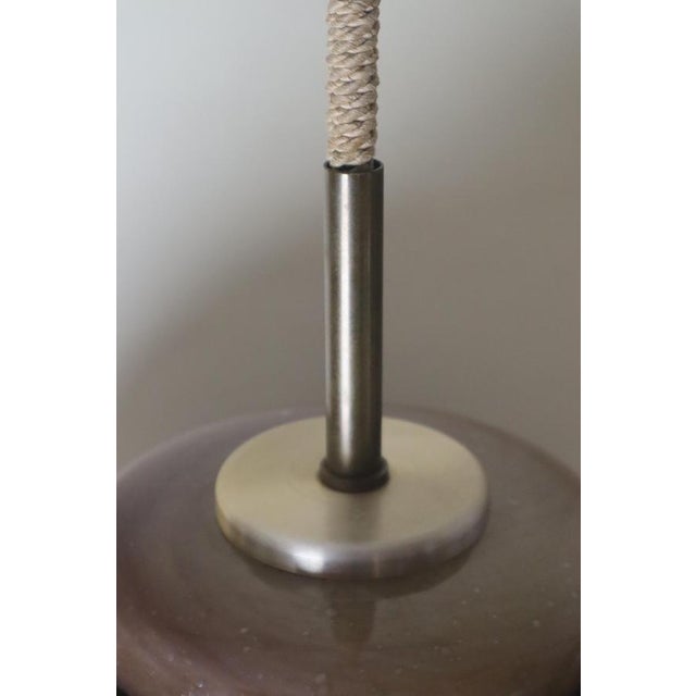 Mid-Century Modern Pendant Lamp in Brown Fabric, Wood and Glass from Doria Leuchten, Germany, 1970s For Sale - Image 9 of 18