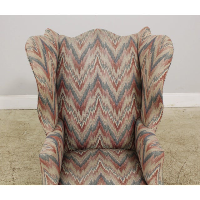 Chippendale Chippendale Flame Stitched Childs Size Wingback Easy Chair For Sale - Image 3 of 10