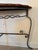 Wood Mid 20th Century Spanish Revival Veneer Sunburst Demi-Lune and Wrought Iron Console Table For Sale - Image 7 of 7